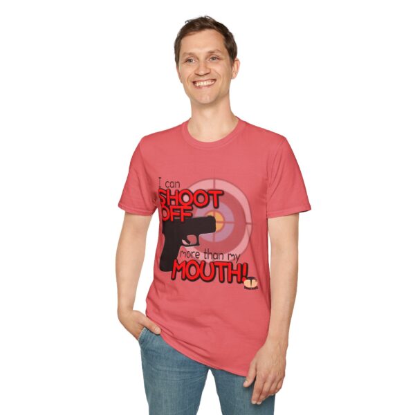 Shoot Off Gun and Mouth Unisex Softstyle T-Shirt - Image 31