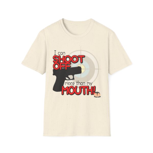 Shoot Off Gun and Mouth Unisex Softstyle T-Shirt - Image 314