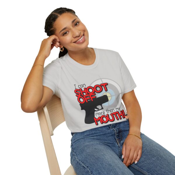 Shoot Off Gun and Mouth Unisex Softstyle T-Shirt - Image 58