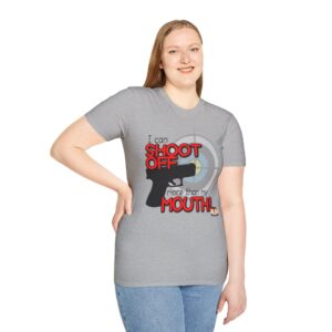 Shoot Off Gun and Mouth Unisex Softstyle T-Shirt