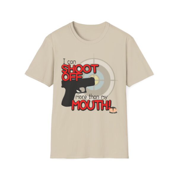 Shoot Off Gun and Mouth Unisex Softstyle T-Shirt - Image 290