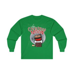 Chriatmas Moon Santa Long Sleeve Tee